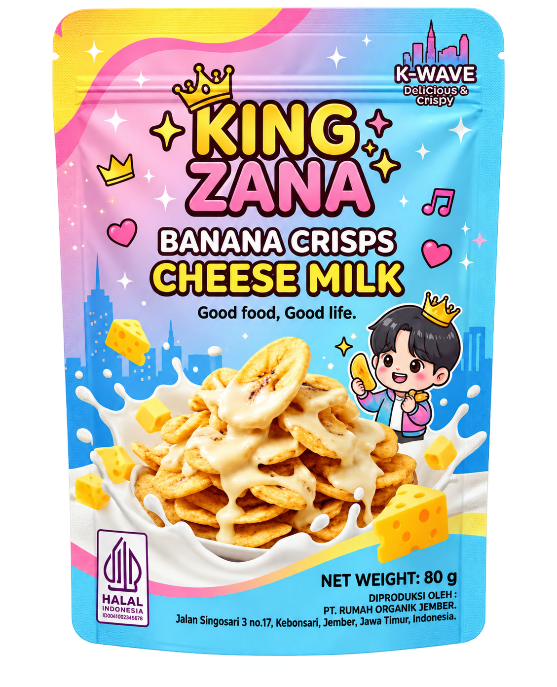 Banana Crisps Cheese Milk